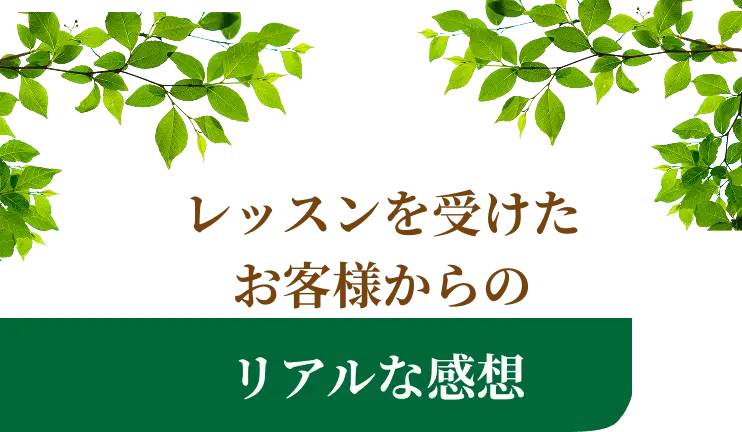 レッスンを受けたお客様からのリアルな感想