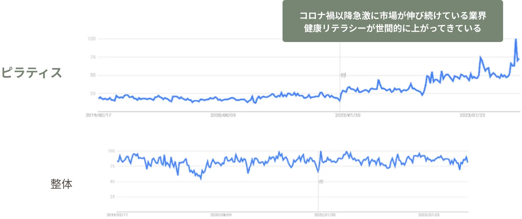 Googleトレンドで過去5年間の人気動向