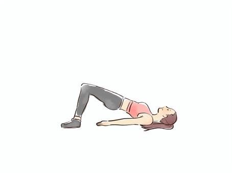 ピラティスで内転筋を鍛える女性
