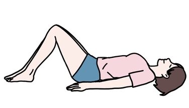 反り腰改善エクササイズをする女性のイラスト