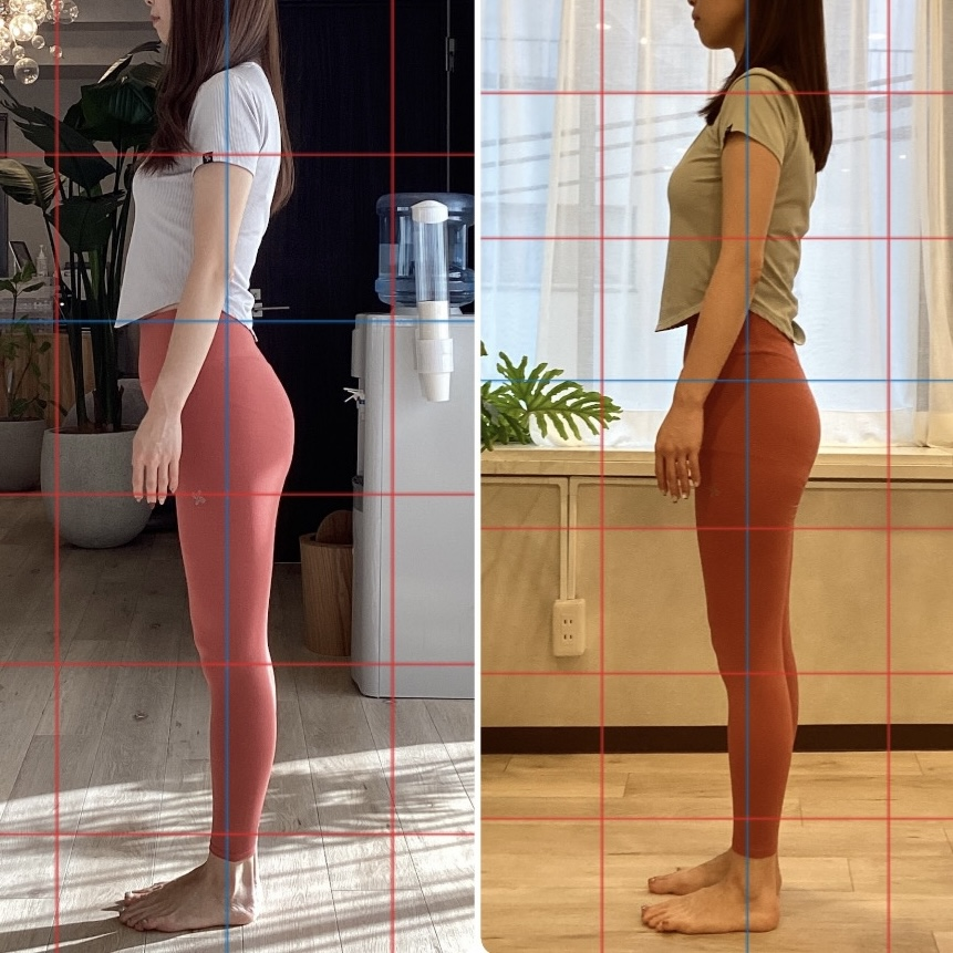 La pilatesの整体×マシンピラティスでの姿勢の変化