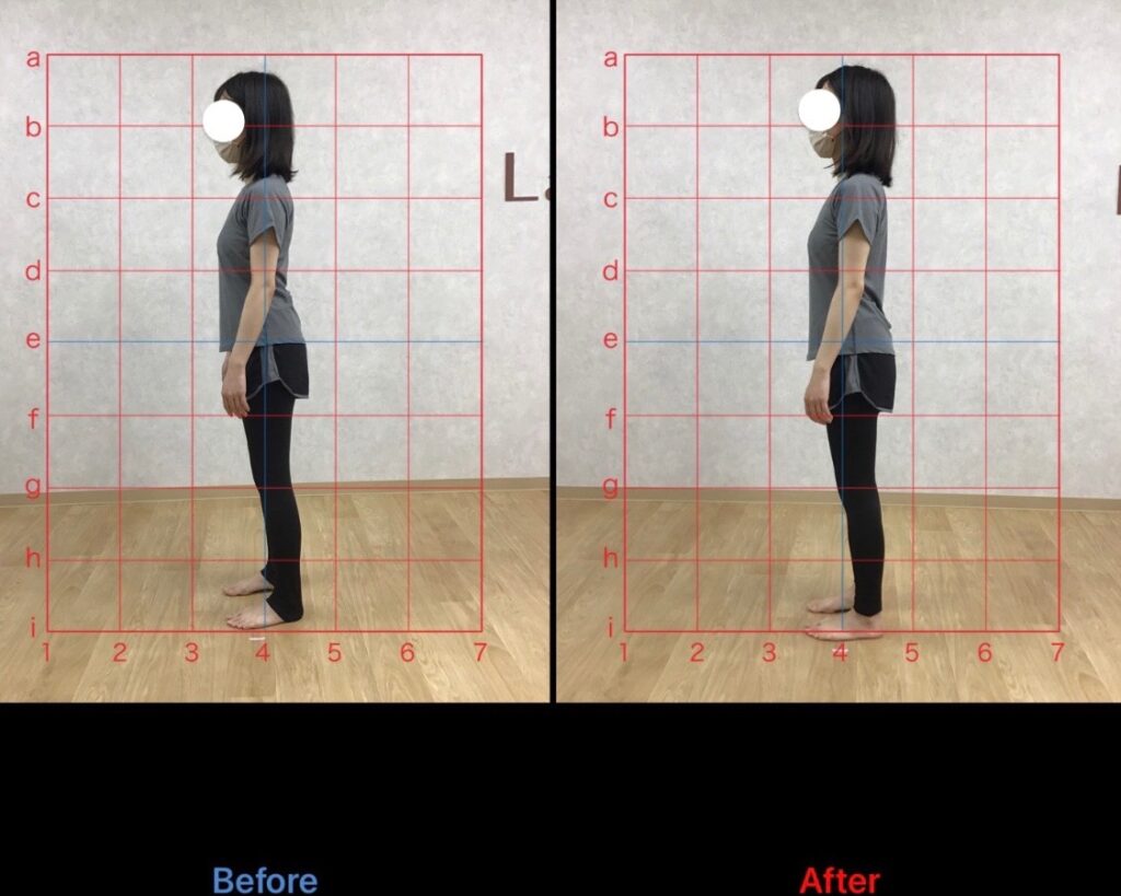 La pilates体験レッスンの実際のお客様のビフォーアフター写真