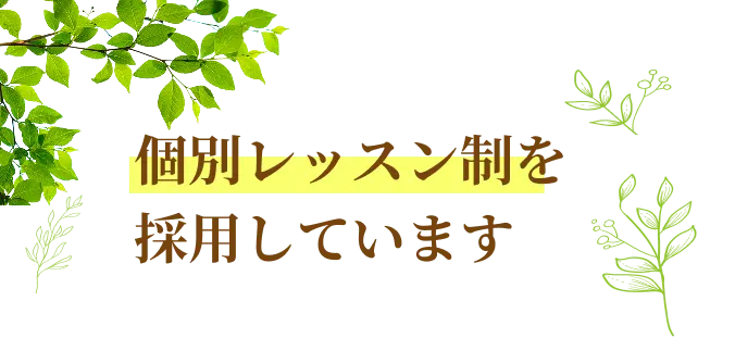個別レッスン制を採用しています