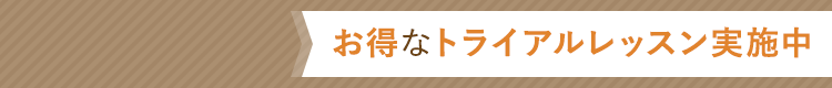 お得なトライアルレッスン実施中